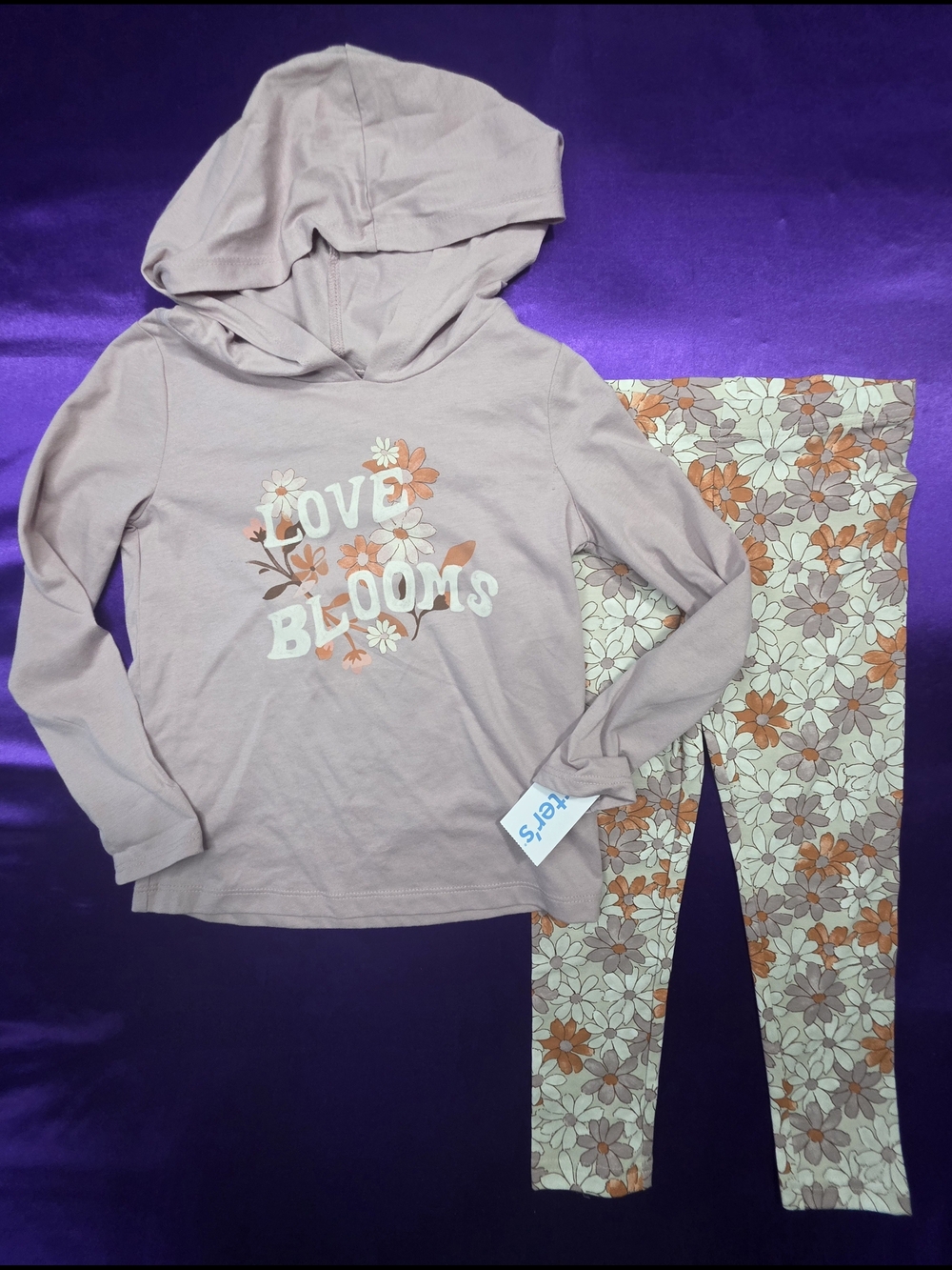 Carter's Dusty Purple Floral 'Love Blooms' Hoodie & Leggings Set